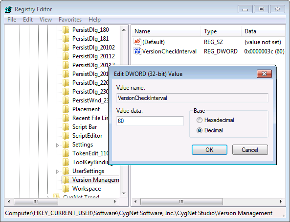 Edit DWORD Value Dialog Box